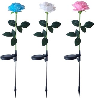 1 Hoofd Led Solar Rose Bloem Licht Waterdicht Tuin Landschap Lamp Outdoor Gazon Lamp Thuis Decoratieve Bloem Night Lights