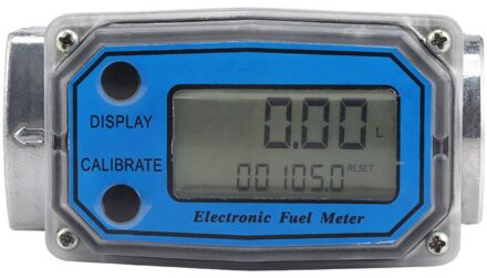 1 Inch / 1.5 Inch Turbine Water Flowmeter Met Digitale Lcd-scherm, diesel Benzine Flow Meter Draad Fuel Transfer Meter blauw