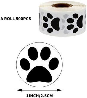 1 Inch 500Pcs Zwarte Poot Stickers Hond Kat Beer Poten Etiketten Sticker Voor Laptop Beloning Sticker Briefpapier Leraar voor Student
