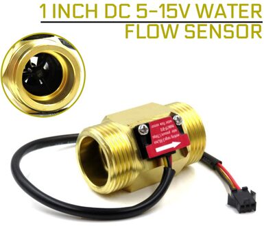 1 Inch Dc 5-15V Aanvoervoeler Hall Sensor Switch Flowmeter Water Flow Sensor DN25 Messing water Meter Industriële Flowmeter