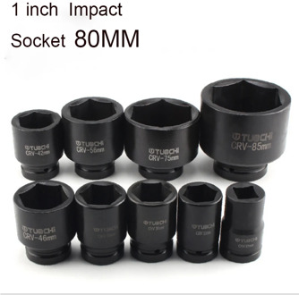 1" Inch Deep Impact Socket 80mm Length Air Sockets 6 Point Drive Strong and Heavy Duty Socket Set for Car Auto Truck Repair Tool