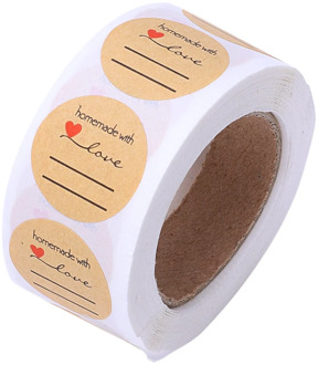 1 inch Homemade With Love Sticker With Lines For Writing /1 inch Round Homemade With Love Canning Labels / 500 Labels Per Roll