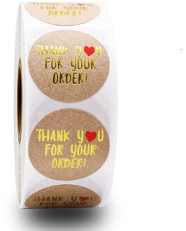 1 Inch Ronde Zwarte "Dank U Voor Uw Bestelling" Stickers Seal Labels 50Pcs Stickers Scrapbooking Voor Pakket briefpapier Sticker QY547-50stk