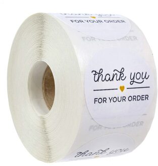 1 Inch Ronde Zwarte "Dank U Voor Uw Bestelling" Stickers Seal Labels 50Pcs Stickers Scrapbooking Voor Pakket briefpapier Sticker YH235-50stk