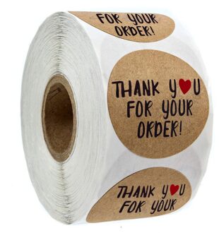 1 Inch Ronde Zwarte "Dank U Voor Uw Bestelling" Stickers Seal Labels 50Pcs Stickers Scrapbooking Voor Pakket briefpapier Sticker YH78-50stk