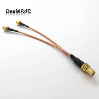 1 into 2 Y type splitter adapter SMA female nut switch 2X SMA male RF coax cable RG316 15cm 6"