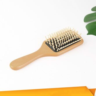 1 Kam Haarverzorging Borstel Massage Houten Spa Massage Kam 2 Kleur Antistatisch Haar Kam Massage Hoofd Bloedsomloop Bevorderen zwart