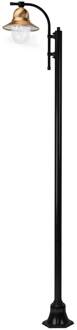 1-lamp lantaarnpaal Toscane 240 cm, zwart koper, transparant