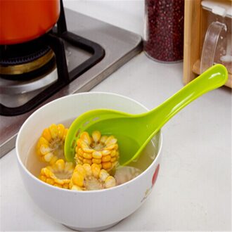 1 Lange Handvat Dual-Gebruik Side Lekkende Soep Lepel Portie Soep Filtering Grote Lepel Keuken Servies Lepel groen