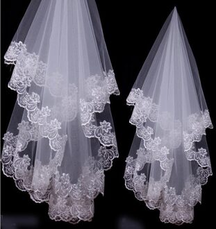 1 Layer 1.5M Wit Ivoor Kant Bruid Voile Mariage Bridal Veil Bruiloft Accessoires Velos De Novia Veu Noiva Renda