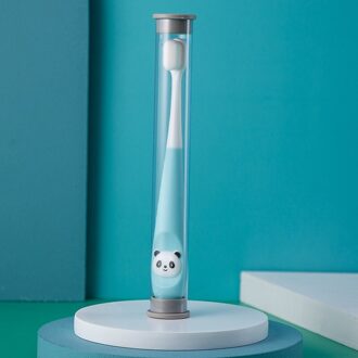 1 Leuke Cartoon Zachte Tandenborstel Voor Kinderen, Geschikt Voor 1-3 Jaar Oud Meisje, Jongen, kind, Baby Tooth Schoonmaak Tool 1stk blauw