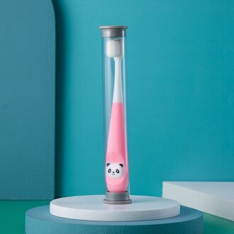 1 Leuke Cartoon Zachte Tandenborstel Voor Kinderen, Geschikt Voor 1-3 Jaar Oud Meisje, Jongen, kind, Baby Tooth Schoonmaak Tool 1stk roze