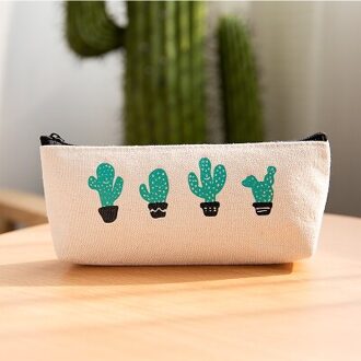 1 Leuke Etui School Etui Grote Cactus Canvas Potlood Gevallen Meisjes Pencilcase School Briefpapier Pensil Case Pen Box