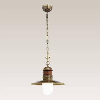 1-lichts hanglamp Faro Gebronsd messing, bruin, wit