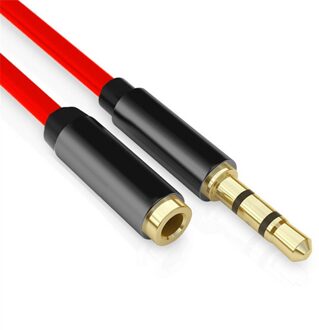 1 M/3 M/5 M Aux Kabel 3.5Mm Audio Extension Kabel Jack Man-Vrouw Hoofdtelefoon kabel For A Auto Oortelefoon Speaker Rood / 1m