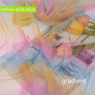 1 M Gradiënt Regenboog Tule Afrikaanse Stof Diy Baby Shower Tutu Rok Tafelkleed Stoel Sash Wedding Party Home Decorations doek 2