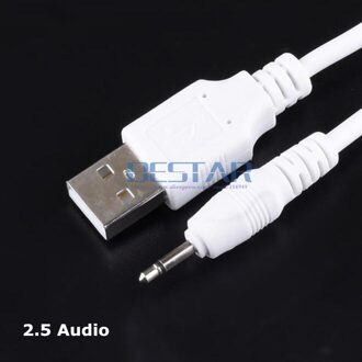 1 m USB Jack Aux 2.5mm Mono audiokabel USB2.5 2.5mm USB jack USB 2.0 om DC2.5mm 2A opladen power kabel 3FT zwart