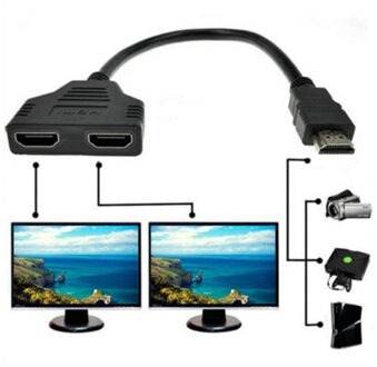 1 Mannelijke Dual Adapter In Hd Led Lcd Tv Converter Del Divisore Hdmi Splitter Kabel