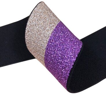 1 Meter 40mm Kleur Gestreepte Ui Zijde Jacquard Elastische Bands Polyester Hoge Elastische Kant Lint DIY Sweing Kleding Accessoires goud paars