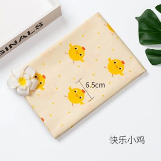 1 Meter Katoen Twill Gedrukt Doek Kinderen Cartoon Twill Stof Kussenslopen Zijn Single-Bed Stof Door De Werf Happy kip