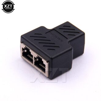 1 Naar 2 Manieren Netwerk Lan Kabel Ethernet Vrouwelijke Cat6 RJ45 Splitter Connector Adapter Utp Cat7 5e Conector Schakelaar Adapters koppeling zwart