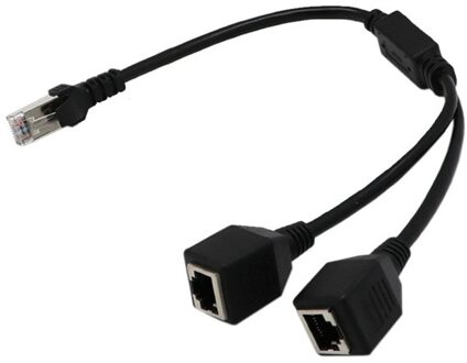 1 Naar 2 Socket Lan Ethernet Netwerk RJ45 Plug Splitter Extender Adapter Connector Professionele