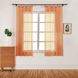 1 paar 100x130cm Kleurrijke Slaapkamer Moderne Venster Tule Gordijn Panel Voile Gordijnen voor Woonkamer Verduisterende Gordijnen thuis Textiel Oranje