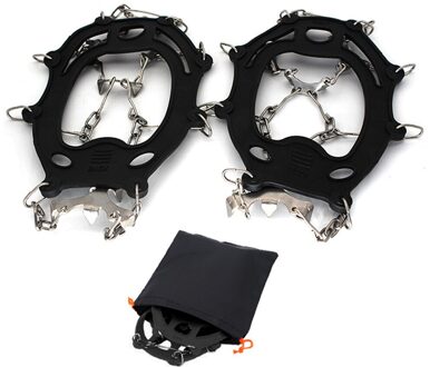 1 Paar 13 Tanden Ice Sneeuw Stijgijzers Anti-Slip Klimmen Grijper Overschoenen Spike Kikkers Sneeuw Skid Shoe Cover spike Klampen zwart