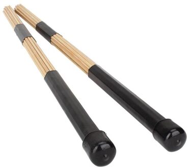 1 Paar 15.7 "40Cm Bamboe Zwart Drum Jazz Drum Borstels Drum Stokken Bamboe Zwart Accessoires Onderdelen
