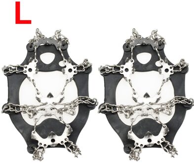 1 Paar 19-Spike Rvs Ice Sneeuw Stijgijzers Anti-Slip Klimmen Grijper Duurzaam Elastische Draad Klimmen wandelen Accessoires zwart L
