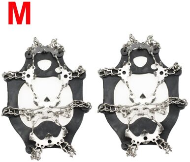 1 Paar 19-Spike Rvs Ice Sneeuw Stijgijzers Anti-Slip Klimmen Grijper Duurzaam Elastische Draad Klimmen wandelen Accessoires zwart M