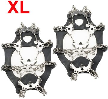 1 Paar 19-Spike Rvs Ice Sneeuw Stijgijzers Anti-Slip Klimmen Grijper Duurzaam Elastische Draad Klimmen wandelen Accessoires zwart XL