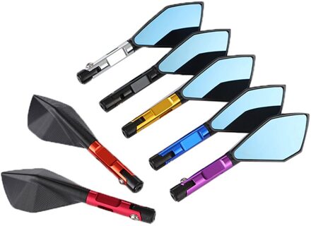 1 Paar 22Cm Lengte Motorfiets Bewerkt Aluminium Achteruitkijkspiegel Achteruitkijkspiegel Omgekeerde Spiegel Straat Auto Achteruitkijkspiegel rood