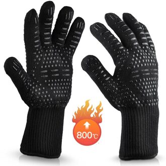 1 Paar 2Hand Bakewere Ovenwanten Handschoenen Bbq Silicon Handschoen Hoge Temperatuur Anti-Broeien 500 Graden Isolatie Barbecue magnetron F
