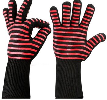 1 Paar 2Hand Bakewere Ovenwanten Handschoenen Bbq Silicon Handschoen Hoge Temperatuur Anti-Broeien 500 Graden Isolatie Barbecue magnetron