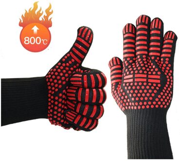 1 Paar 2Hand Bakewere Ovenwanten Handschoenen Bbq Silicon Handschoen Hoge Temperatuur Anti-Broeien 500 Graden Isolatie Barbecue magnetron