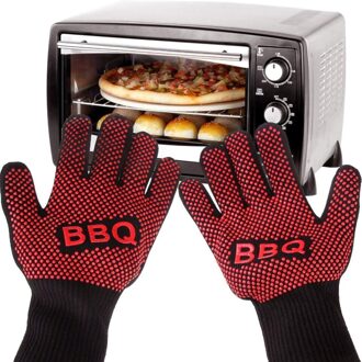 1 Paar 2Hand Bakewere Ovenwanten Handschoenen Bbq Silicon Handschoen Hoge Temperatuur Anti-Broeien 500 Graden Isolatie Barbecue magnetron
