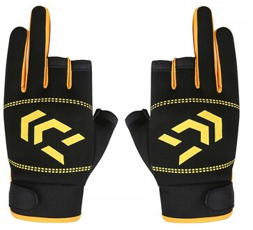 1 Paar 3 Vingerloze Vissen Handschoenen Ademend Sneldrogend Anti-Slip Vissen Handschoenen Voor Unisex Vinger Handschoen geel