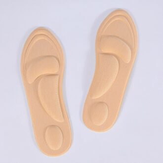 1 Paar 4D Sport Spons Zachte Binnenzool Hoge Hak Schoen Pad Pijnbestrijding Arch Ondersteuning Kussen Pad CMG786 abrikoos