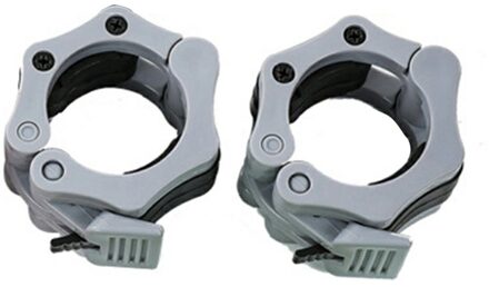 1 Paar 50Mm Halterstang Gespen Man Gewichtheffen Barbell Klemmen Kragen Lock Fitness Musculation Standaard Plastic Gesp Lock Grijs