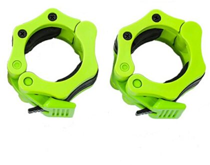 1 Paar 50Mm Halterstang Gespen Man Gewichtheffen Barbell Klemmen Kragen Lock Fitness Musculation Standaard Plastic Gesp Lock groen