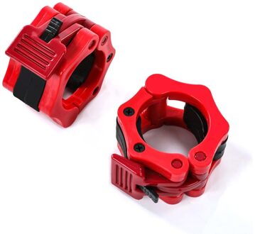 1 Paar 50Mm Spinlock Kragen Barbell Kraag Slot Dumbell Clips Klem Gewichtheffen Bar Gym Halter Fitness Body Building gereedschap Rood