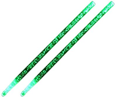 1 Paar 5A Acryl Drum Sticks Noctilucent Glow In The Dark Lichtgevende Led Jazz Drumsticks Voor Stage Performance groen