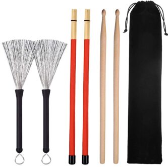 1 Paar 5A Drumstick Hout 1 Paar Drum Borstel Drumstick Borstel 1 Paar Staaf Trommel Borstel Musical instrument Accessoire Set