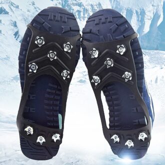 1 Paar 8 Studs Anti-Slip Sneeuw Ijs Stijgijzers Klimmen M L Shoe Spikes Grips Crampons Cleats Overschoenen Stijgijzers spike Schoenen Stijgijzers zwart M