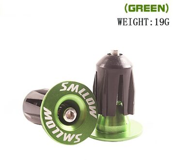 1 Paar Aluminium Uitbreiding Stuur Grips Pluggen Caps Voor Dia 15.5-22.2Mm Fietsstuur groen