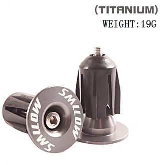 1 Paar Aluminium Uitbreiding Stuur Grips Pluggen Caps Voor Dia 15.5-22.2Mm Fietsstuur titanium