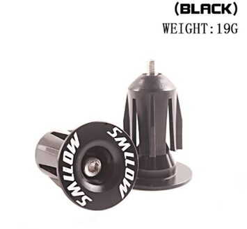 1 Paar Aluminium Uitbreiding Stuur Grips Pluggen Caps Voor Dia 15.5-22.2Mm Fietsstuur zwart