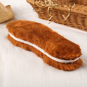 1 Paar Anti Koude Wol Gemengd Schoen Pads Winter Warm Inlegzolen Zachte Dikke Binnenste Zolen Snowboots Unisex Winter Outdoor warm Houden Bruin / 4