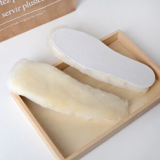 1 Paar Anti Koude Wol Gemengd Schoen Pads Winter Warm Inlegzolen Zachte Dikke Binnenste Zolen Snowboots Unisex Winter Outdoor warm Houden wit / 4